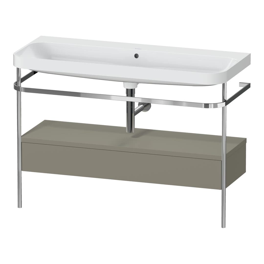 Duravit Happy D.2 – Βάση Νιπτήρα – 1175 mm, με νιπτήρα, με συρτάρι, 1 συρτάρι, νιπτήρας κέντρο, έκδοση N, μοντέλο HP4844 – Stone grey Satin Matt, Lacquer (HP4844N92920000)