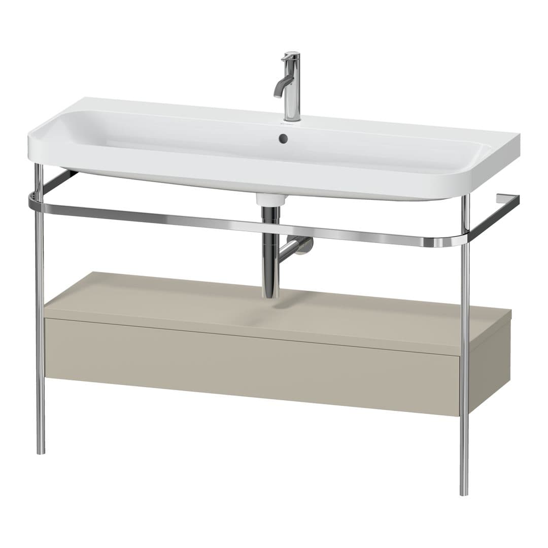 Duravit Happy D.2 – Βάση Νιπτήρα – 1175 mm, με νιπτήρα, με συρτάρι, 1 συρτάρι, νιπτήρας κέντρο, έκδοση O, μοντέλο HP4844 – Taupe Satin Matt, Lacquer (HP4844O60600000)