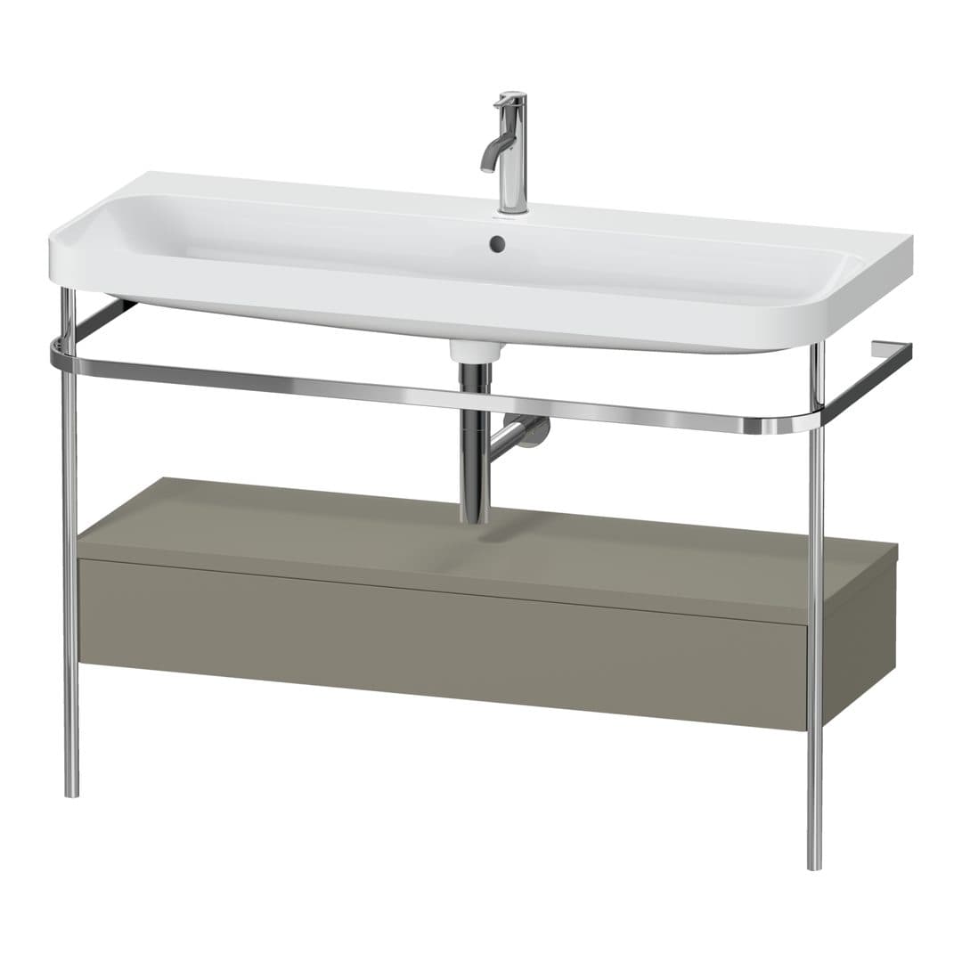 Duravit Happy D.2 – Βάση Νιπτήρα – 1175 mm, με νιπτήρα, με συρτάρι, 1 συρτάρι, νιπτήρας κέντρο, έκδοση O, μοντέλο HP4844 – Stone grey Satin Matt, Lacquer (HP4844O92920000)