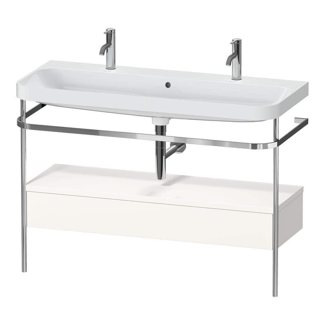 Duravit Happy D.2 – Βάση Νιπτήρα – 1175 mm, με νιπτήρα, με συρτάρι, 1 συρτάρι, νιπτήρας κέντρο, έκδοση O, μοντέλο HP4854 – White High Gloss, Decor (HP4854O22220000)