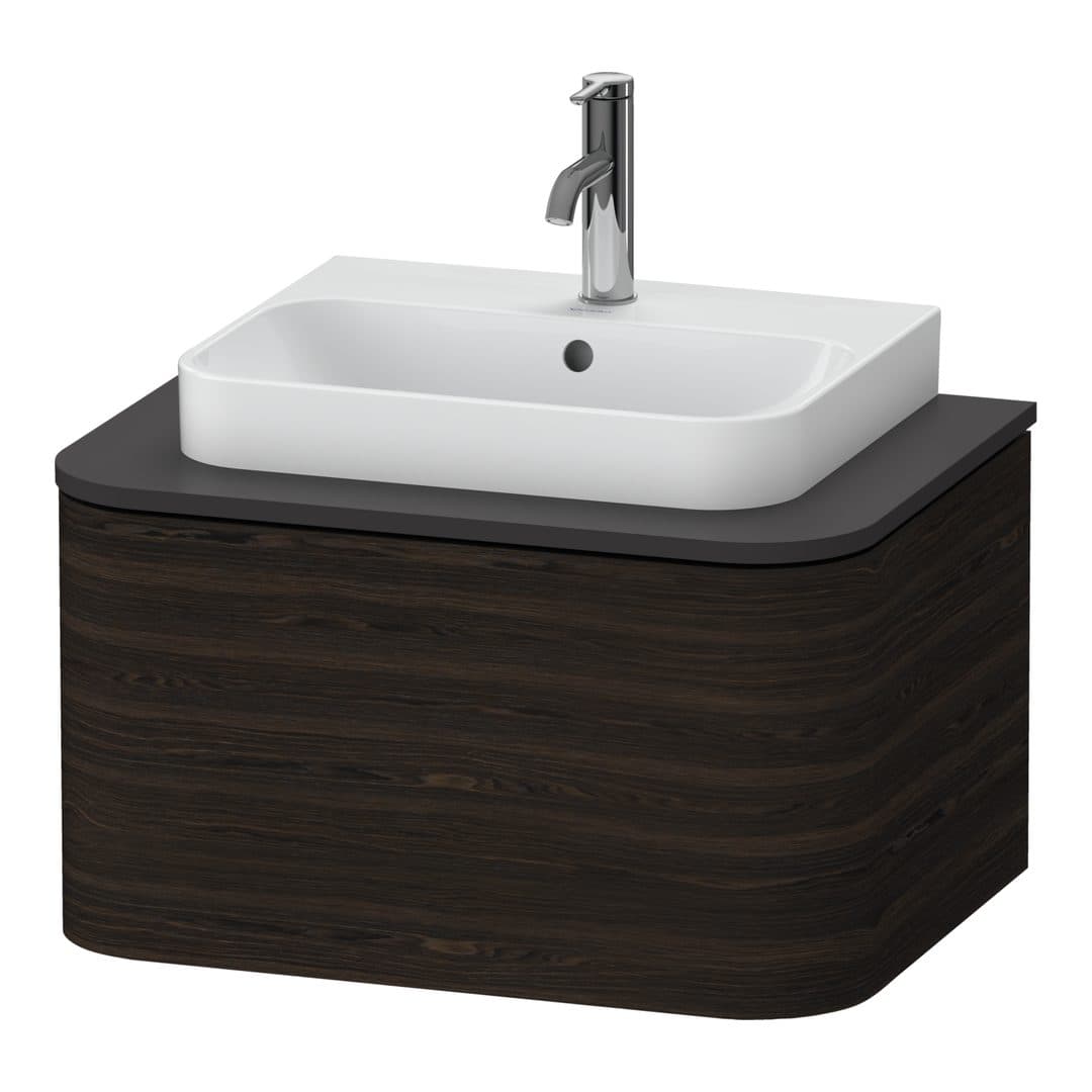 Duravit Happy D.2 – Έπιπλο Νιπτήρα – 650 mm, για κονσόλα, 1 συρτάρι, νιπτήρας κέντρο – Brushed walnut Matt, Real wood veneer (HP494006969)