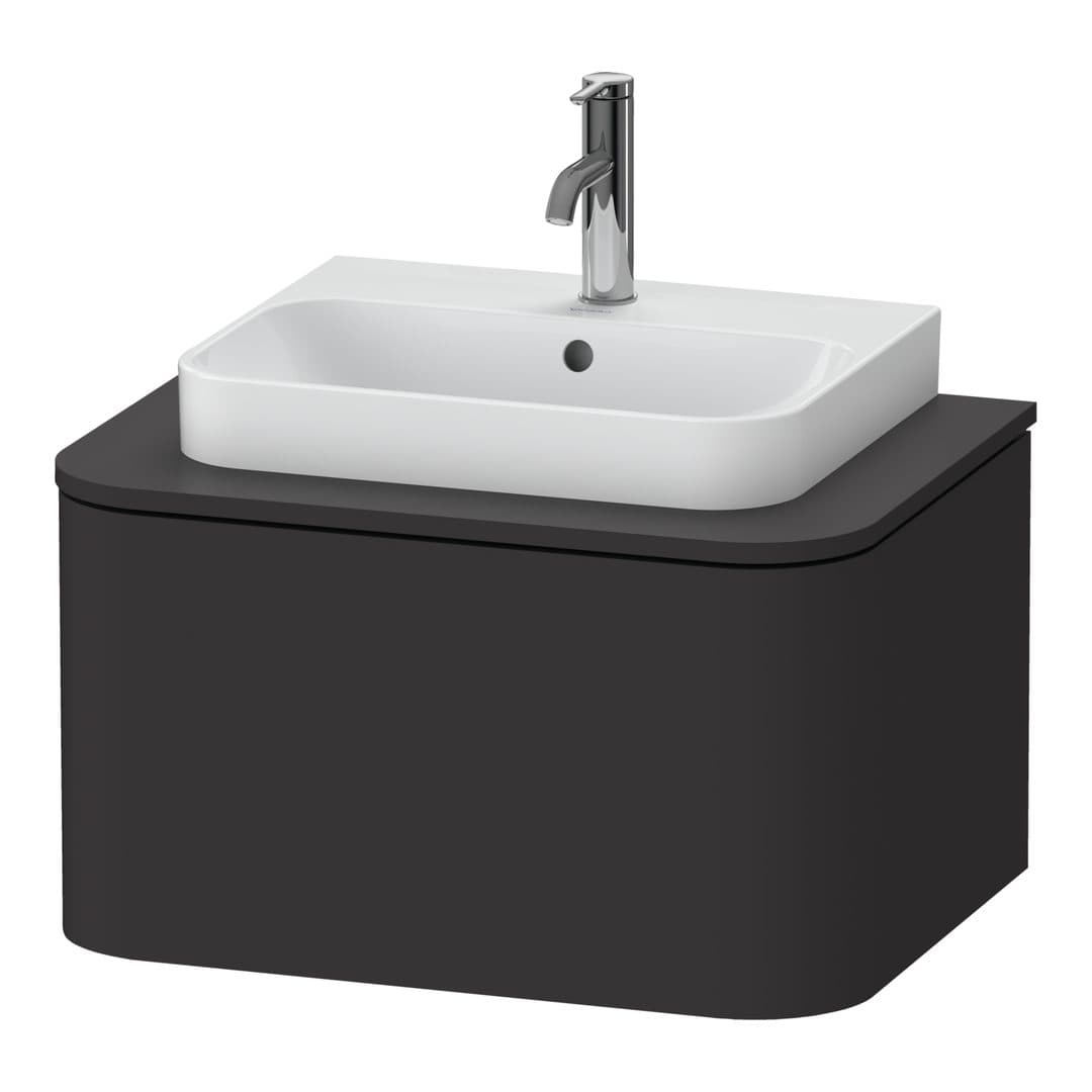Duravit Happy D.2 – Έπιπλο Νιπτήρα – 650 mm, για κονσόλα, 1 συρτάρι, νιπτήρας κέντρο – Graphite Super Matt, Decor (HP494008080)