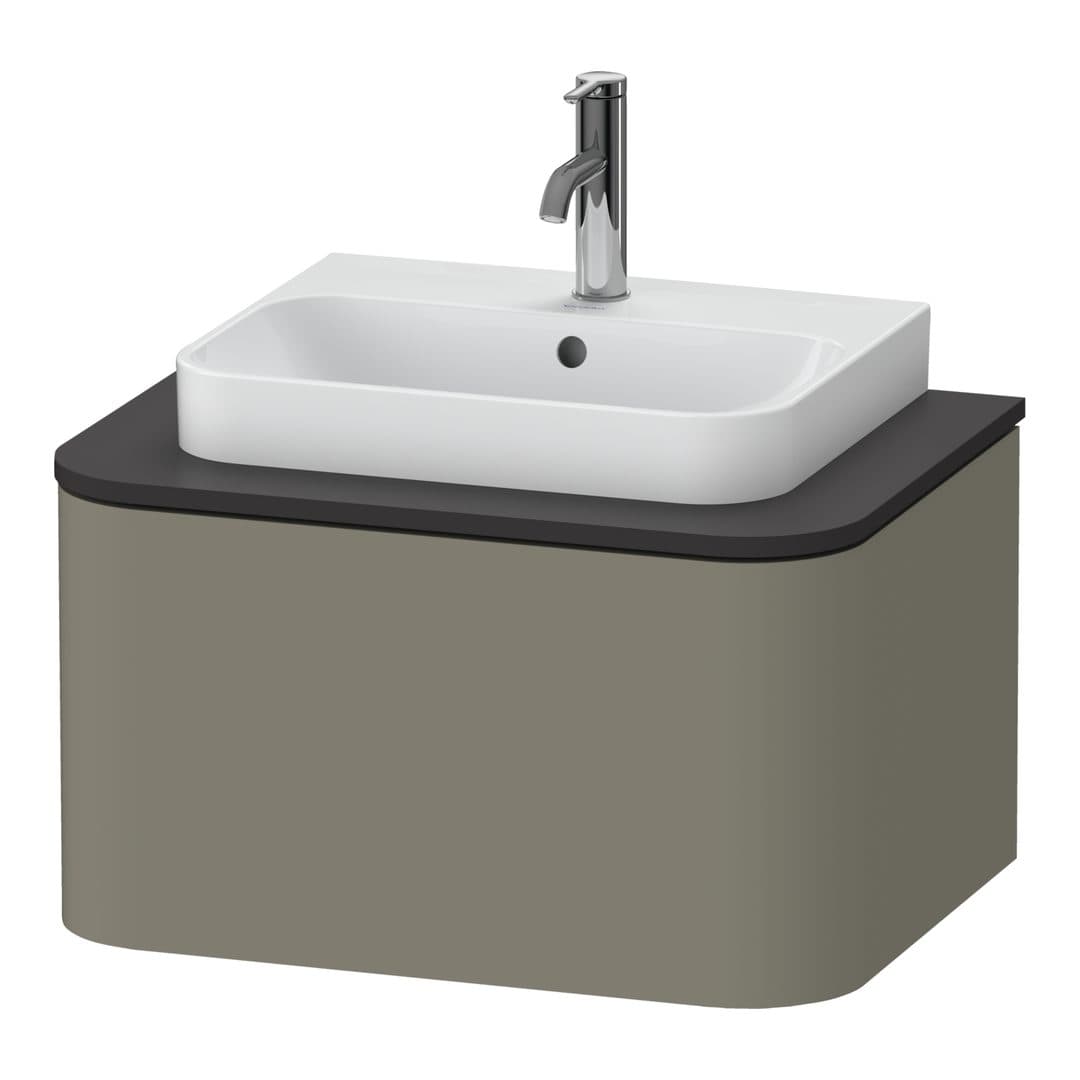 Duravit Happy D.2 – Έπιπλο Νιπτήρα – 650 mm, για κονσόλα, 1 συρτάρι, νιπτήρας κέντρο – Stone grey Satin Matt, Lacquer (HP494009292)