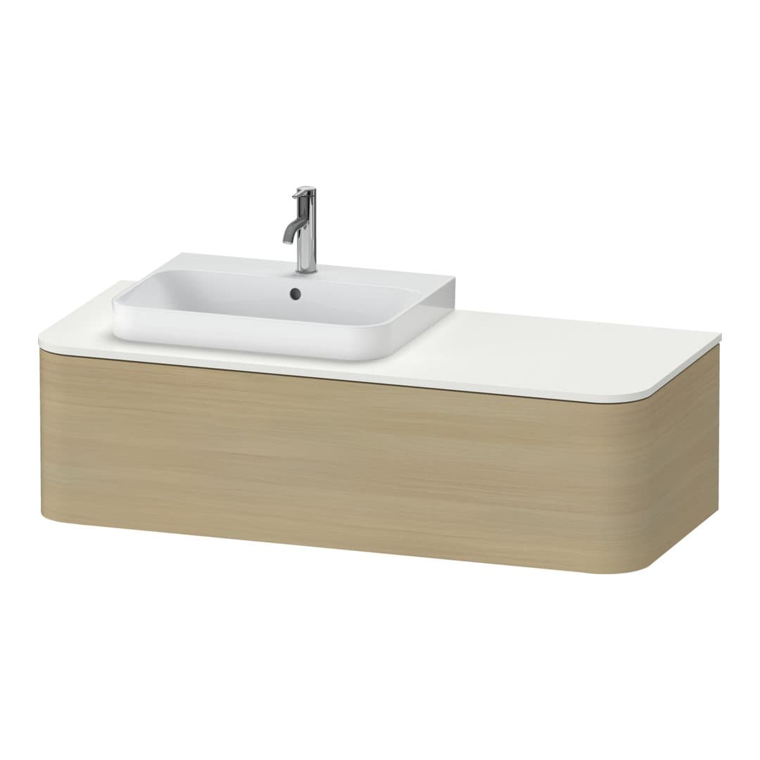 Duravit Happy D.2 – Έπιπλο Νιπτήρα – 1300 mm, για κονσόλα, 1 συρτάρι, νιπτήρας αριστερά – Mediterranean oak Matt, Real wood veneer (HP4942L7171)
