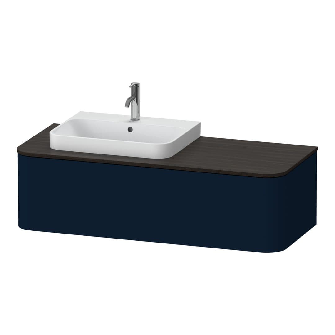 Duravit Happy D.2 – Έπιπλο Νιπτήρα – 1300 mm, για κονσόλα, 1 συρτάρι, νιπτήρας αριστερά – Night blue Satin Matt, Lacquer (HP4942L9898)