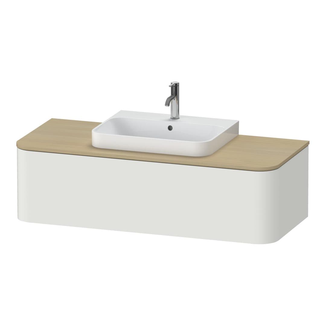 Duravit Happy D.2 – Έπιπλο Νιπτήρα – 1300 mm, για κονσόλα, 1 συρτάρι, νιπτήρας κέντρο – Nordic white Satin Matt, Lacquer (HP4942M3939)