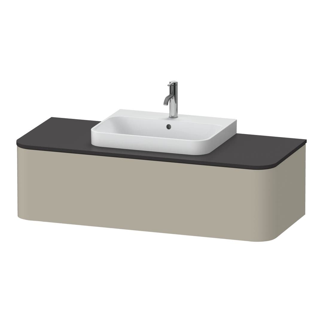 Duravit Happy D.2 – Έπιπλο Νιπτήρα – 1300 mm, για κονσόλα, 1 συρτάρι, νιπτήρας κέντρο – Taupe Satin Matt, Lacquer (HP4942M6060)