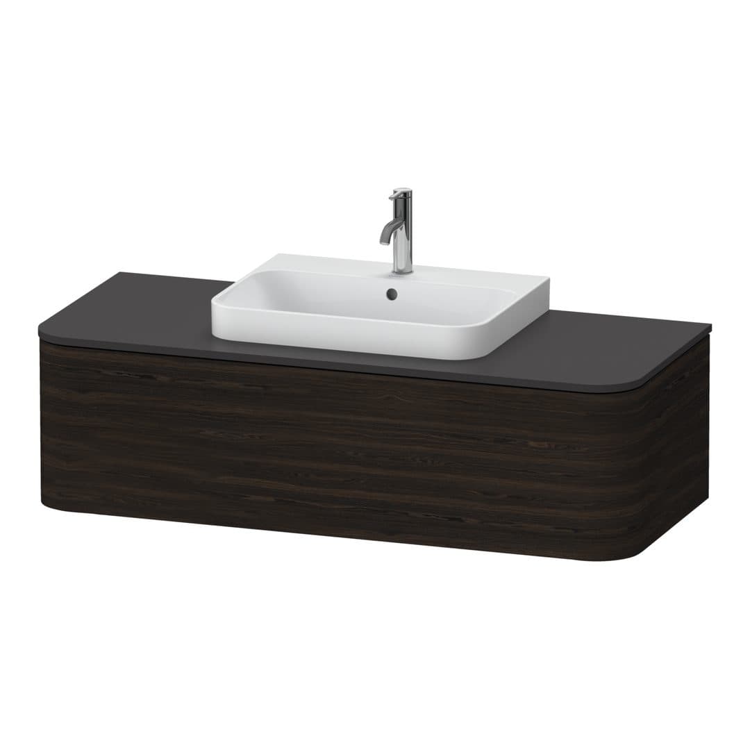 Duravit Happy D.2 – Έπιπλο Νιπτήρα – 1300 mm, για κονσόλα, 1 συρτάρι, νιπτήρας κέντρο – Brushed walnut Matt, Real wood veneer (HP4942M6969)