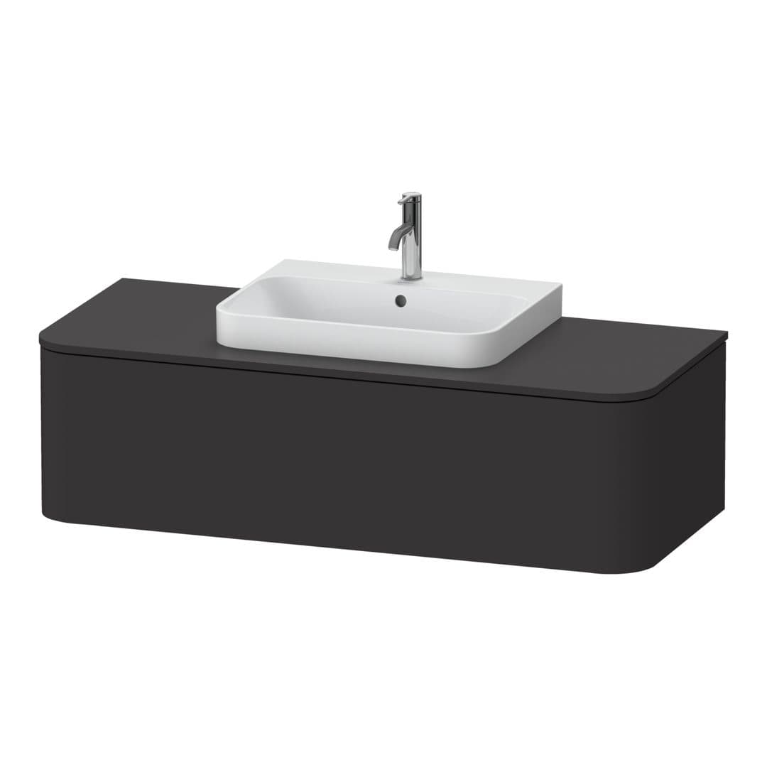 Duravit Happy D.2 – Έπιπλο Νιπτήρα – 1300 mm, για κονσόλα, 1 συρτάρι, νιπτήρας κέντρο – Graphite Super Matt, Decor (HP4942M8080)