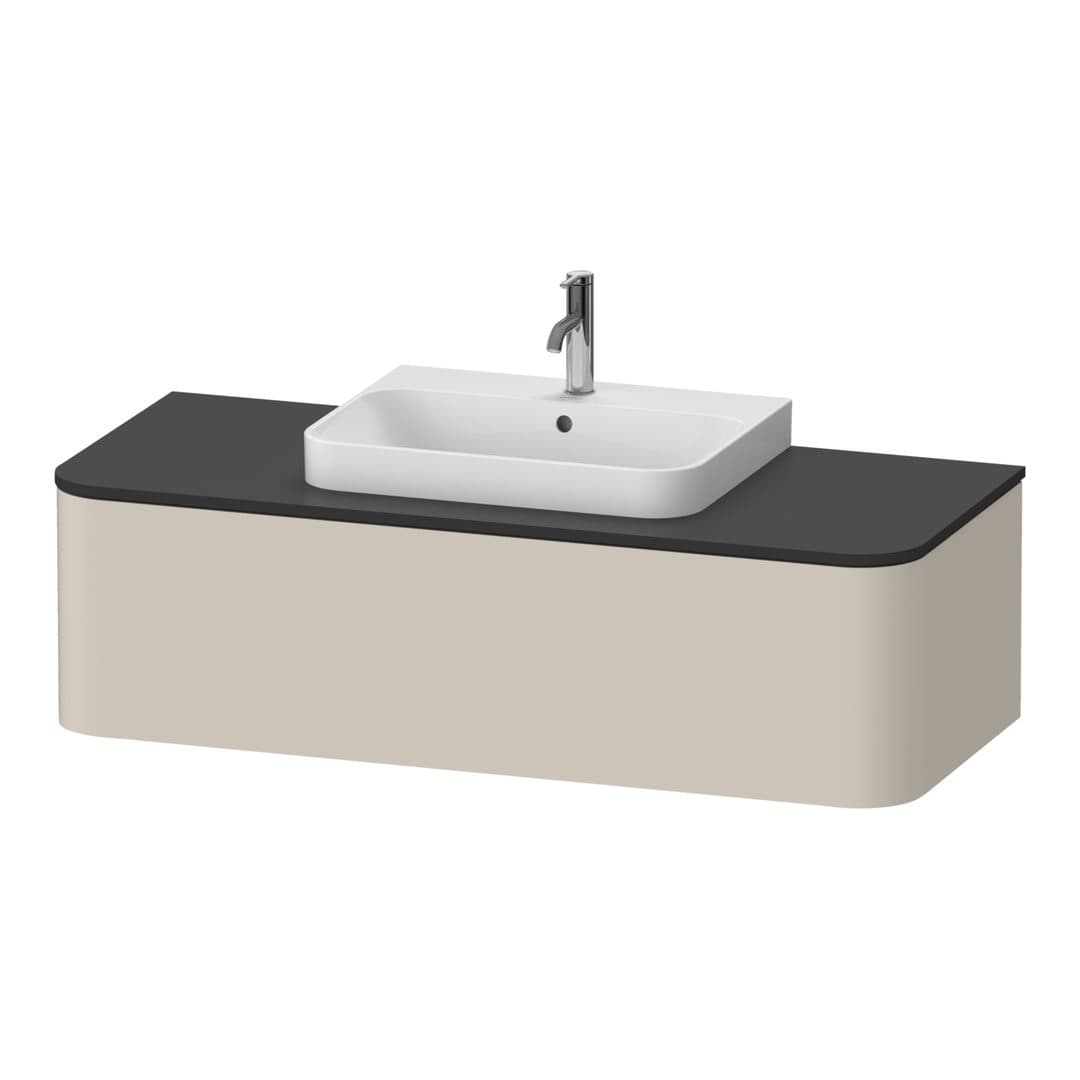 Duravit Happy D.2 – Έπιπλο Νιπτήρα – 1300 mm, για κονσόλα, 1 συρτάρι, νιπτήρας κέντρο – Taupe Super Matt, Decor (HP4942M8383)