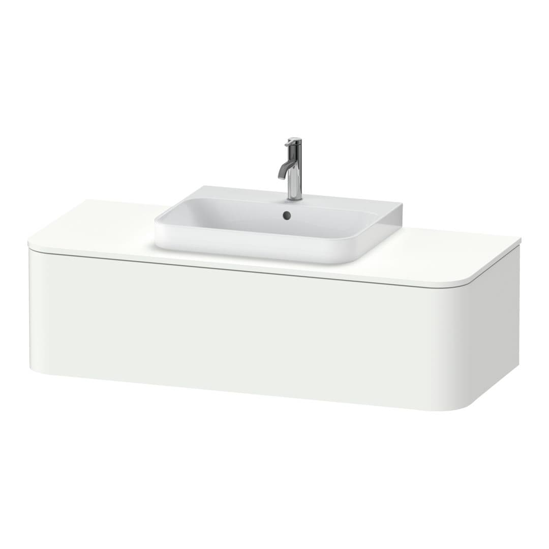Duravit Happy D.2 – Έπιπλο Νιπτήρα – 1300 mm, για κονσόλα, 1 συρτάρι, νιπτήρας κέντρο – White Super Matt, Decor (HP4942M8484)
