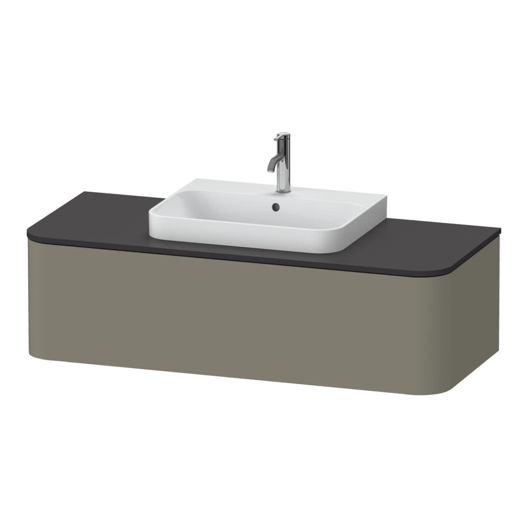 Duravit Happy D.2 – Έπιπλο Νιπτήρα – 1300 mm, για κονσόλα, 1 συρτάρι, νιπτήρας κέντρο – Stone grey Satin Matt, Lacquer (HP4942M9292)