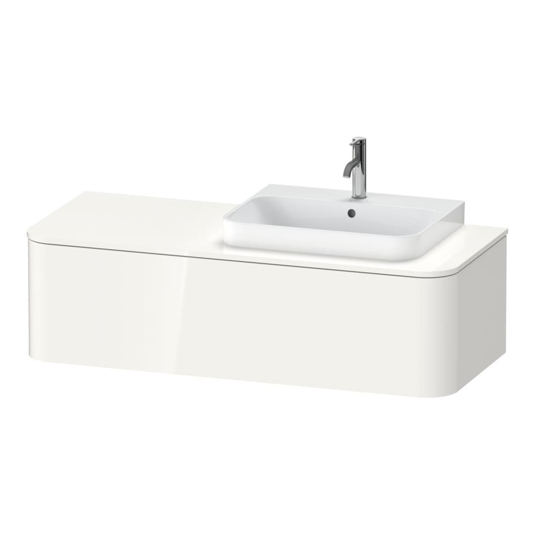Duravit Happy D.2 – Έπιπλο Νιπτήρα – 1300 mm, για κονσόλα, 1 συρτάρι, νιπτήρας δεξιά – White High Gloss, Decor (HP4942R2222)