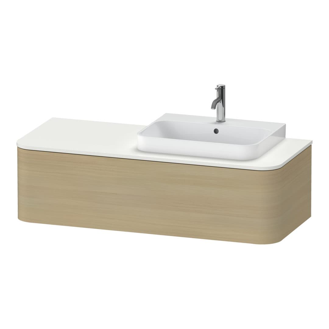Duravit Happy D.2 – Έπιπλο Νιπτήρα – 1300 mm, για κονσόλα, 1 συρτάρι, νιπτήρας δεξιά – Mediterranean oak Matt, Real wood veneer (HP4942R7171)