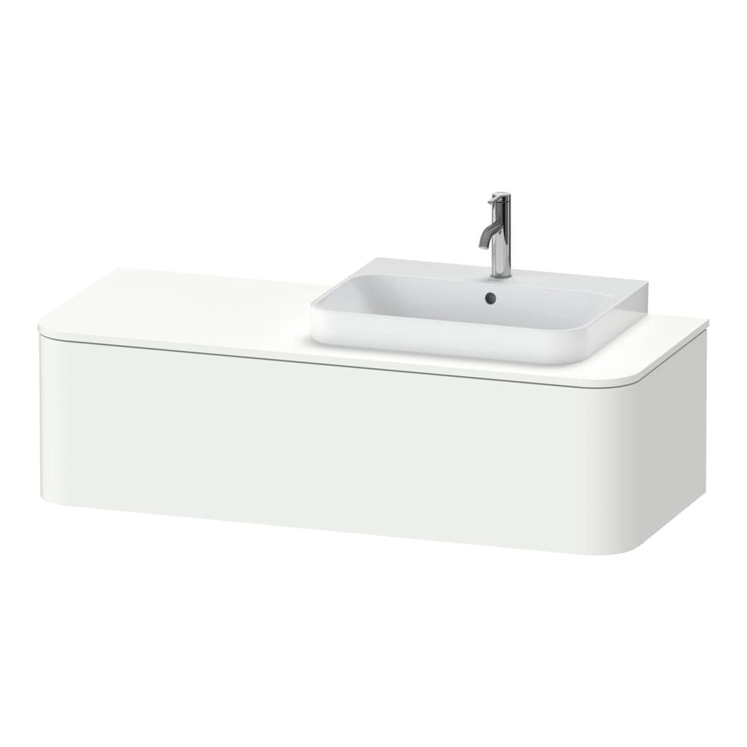 Duravit Happy D.2 – Έπιπλο Νιπτήρα – 1300 mm, για κονσόλα, 1 συρτάρι, νιπτήρας δεξιά – White Super Matt, Decor (HP4942R8484)