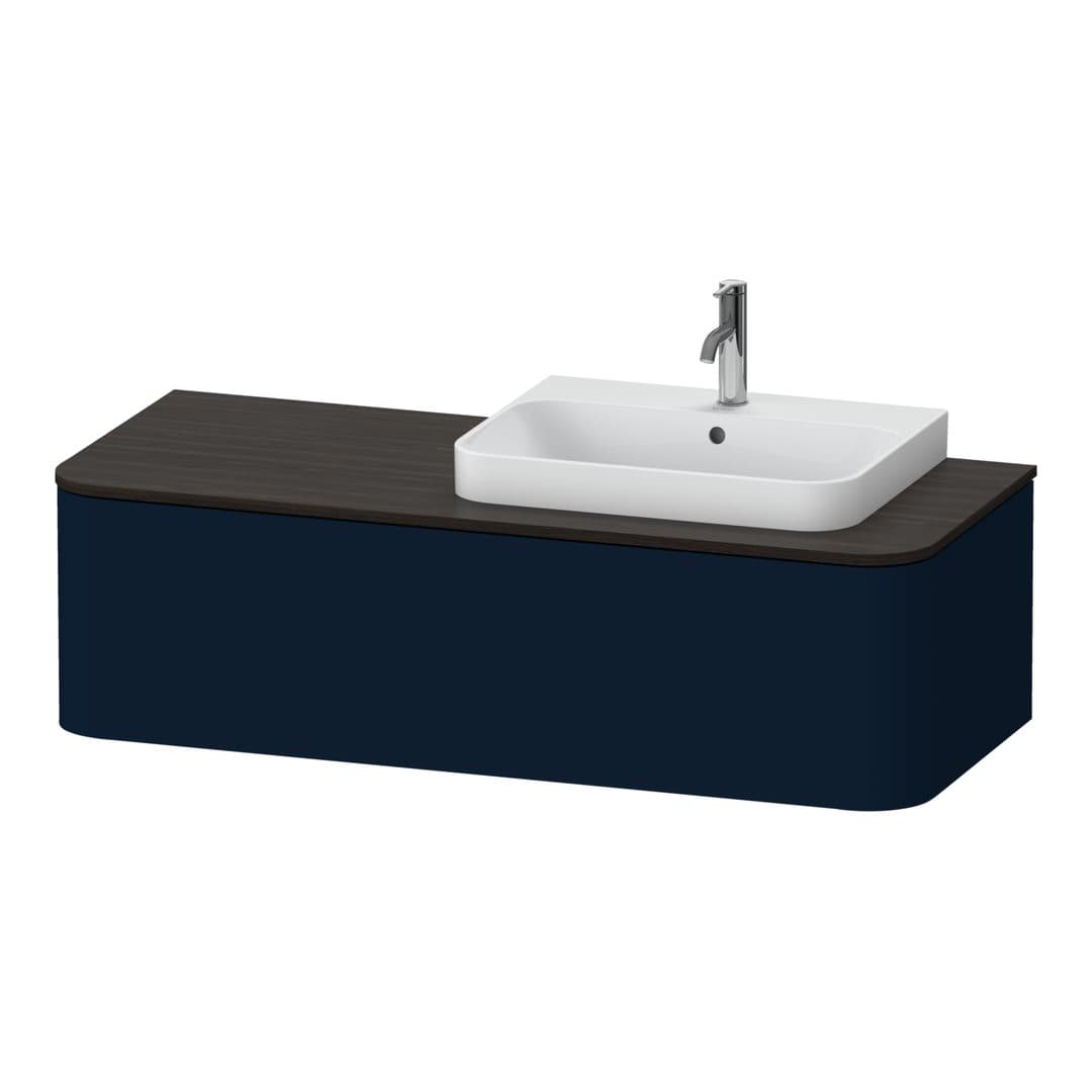 Duravit Happy D.2 – Έπιπλο Νιπτήρα – 1300 mm, για κονσόλα, 1 συρτάρι, νιπτήρας δεξιά – Night blue Satin Matt, Lacquer (HP4942R9898)