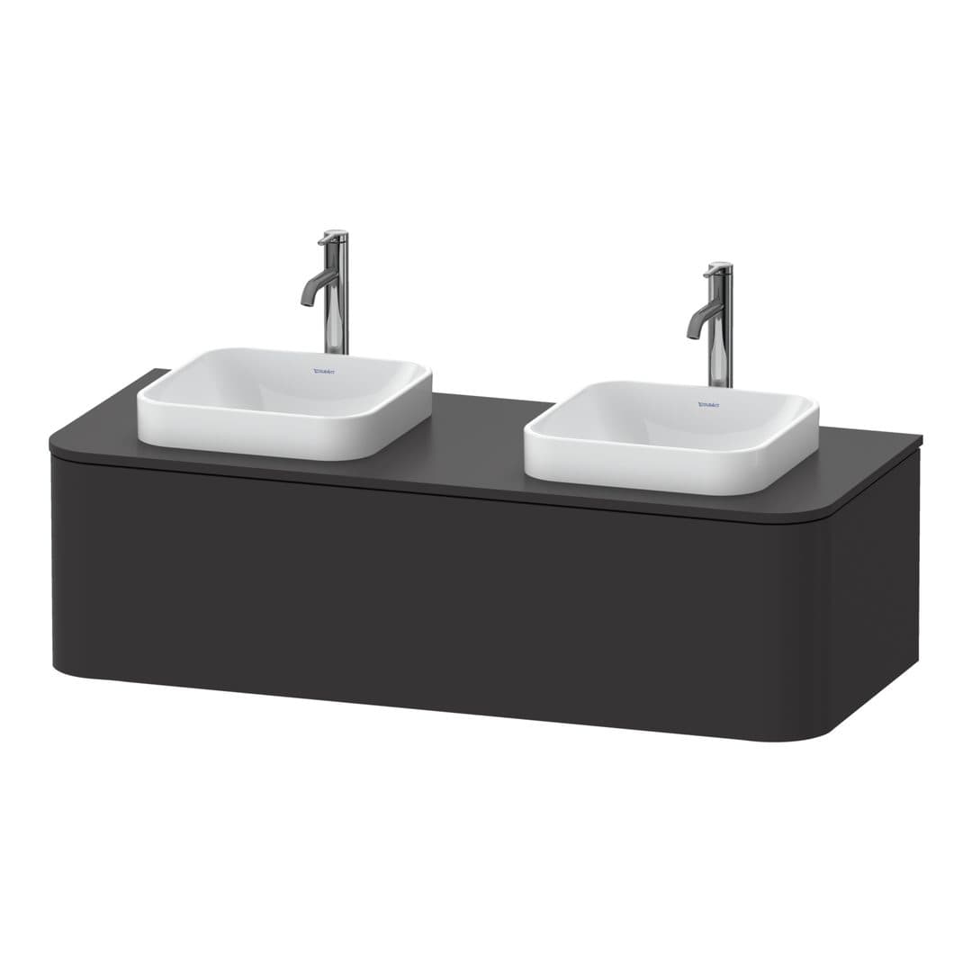 Duravit Happy D.2 – Έπιπλο Νιπτήρα – 1300 mm, για κονσόλα, 1 συρτάρι – Graphite Super Matt, Decor (HP4943B8080)