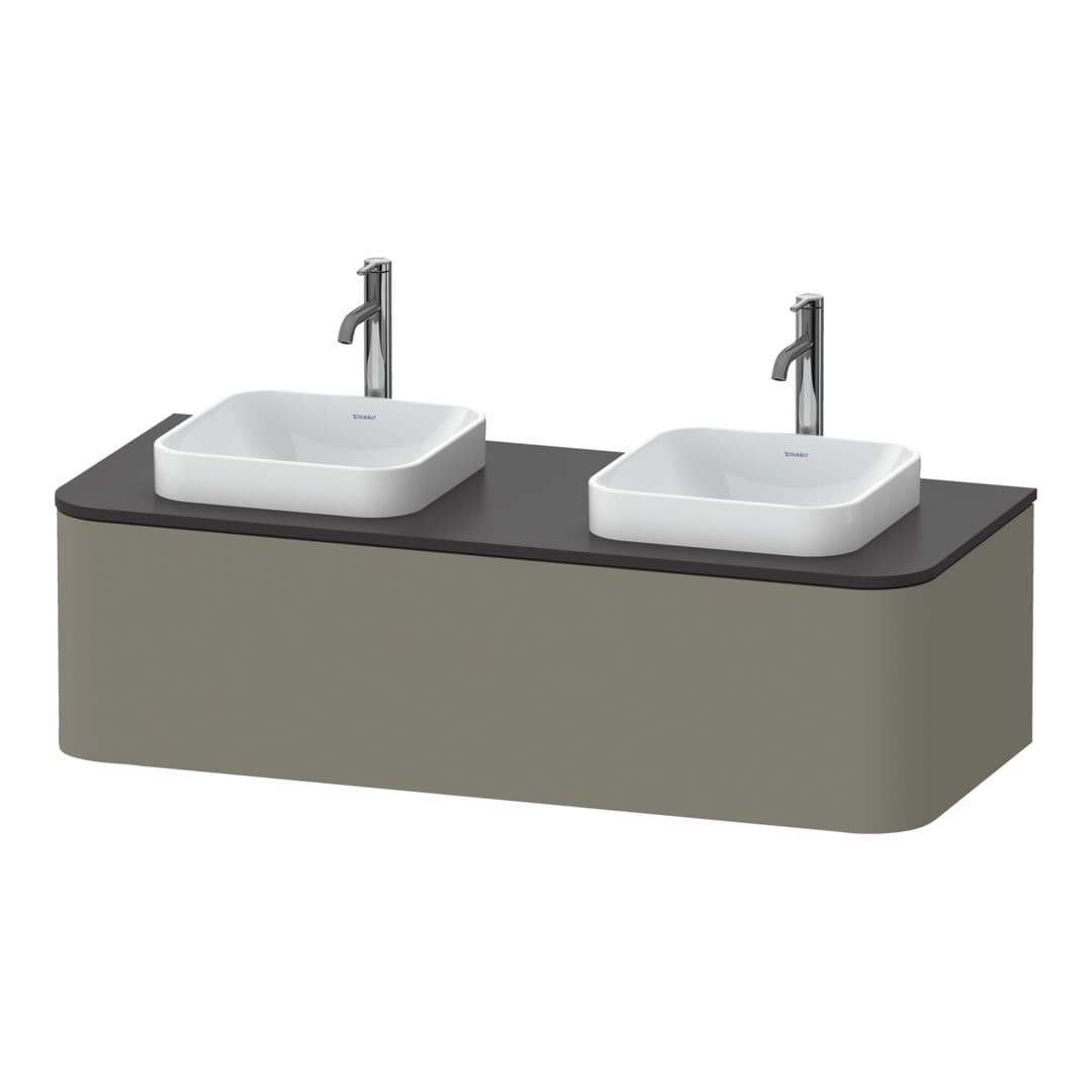 Duravit Happy D.2 – Έπιπλο Νιπτήρα – 1300 mm, για κονσόλα, 1 συρτάρι – Stone grey Satin Matt, Lacquer (HP4943B9292)