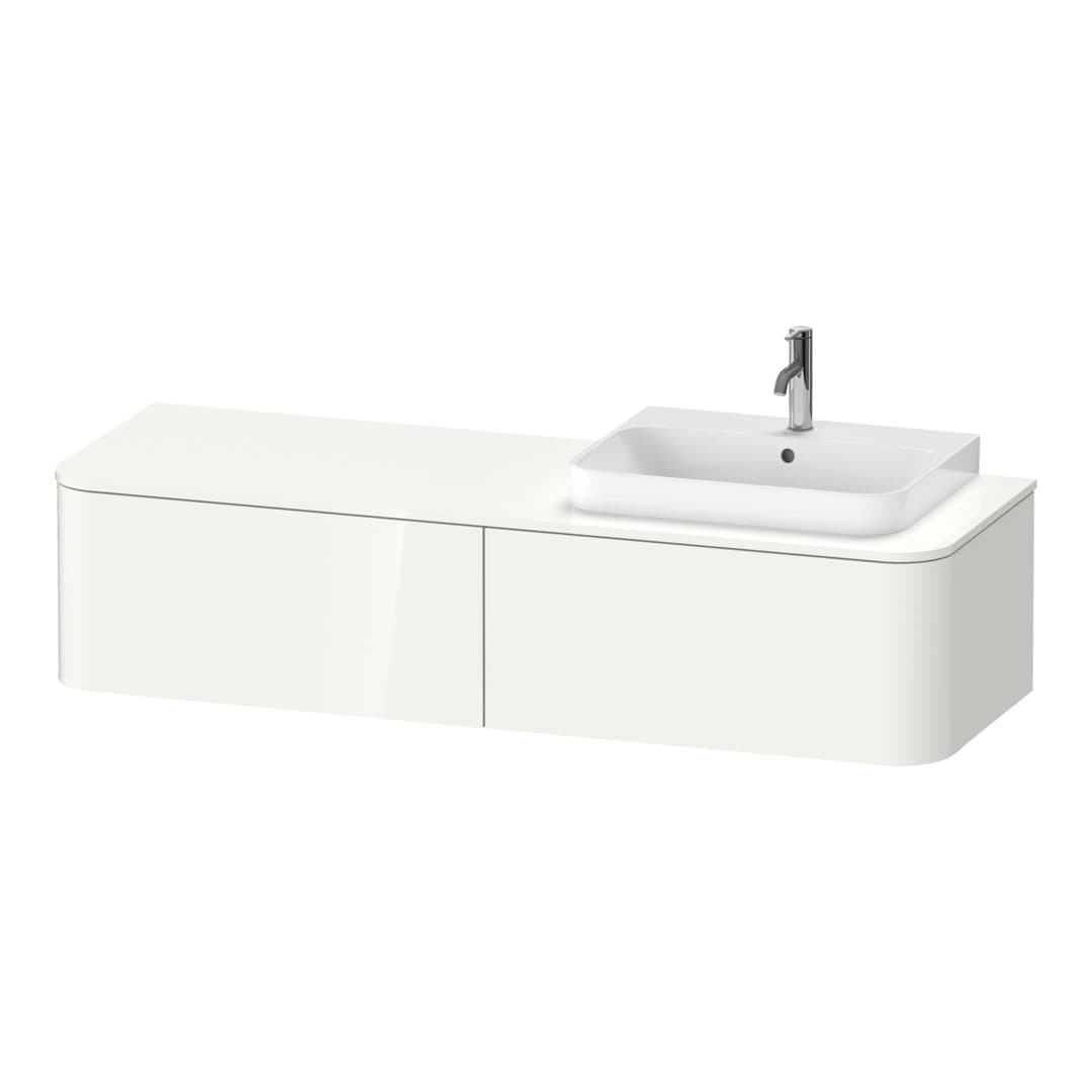 Duravit Happy D.2 – Έπιπλο Νιπτήρα – 1600 mm, για κονσόλα, 2 συρτάρια, νιπτήρας δεξιά – White High Gloss, Decor (HP4944R2222)