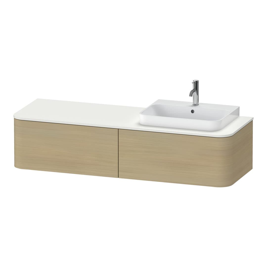 Duravit Happy D.2 – Έπιπλο Νιπτήρα – 1600 mm, για κονσόλα, 2 συρτάρια, νιπτήρας δεξιά – Mediterranean oak Matt, Real wood veneer (HP4944R7171)