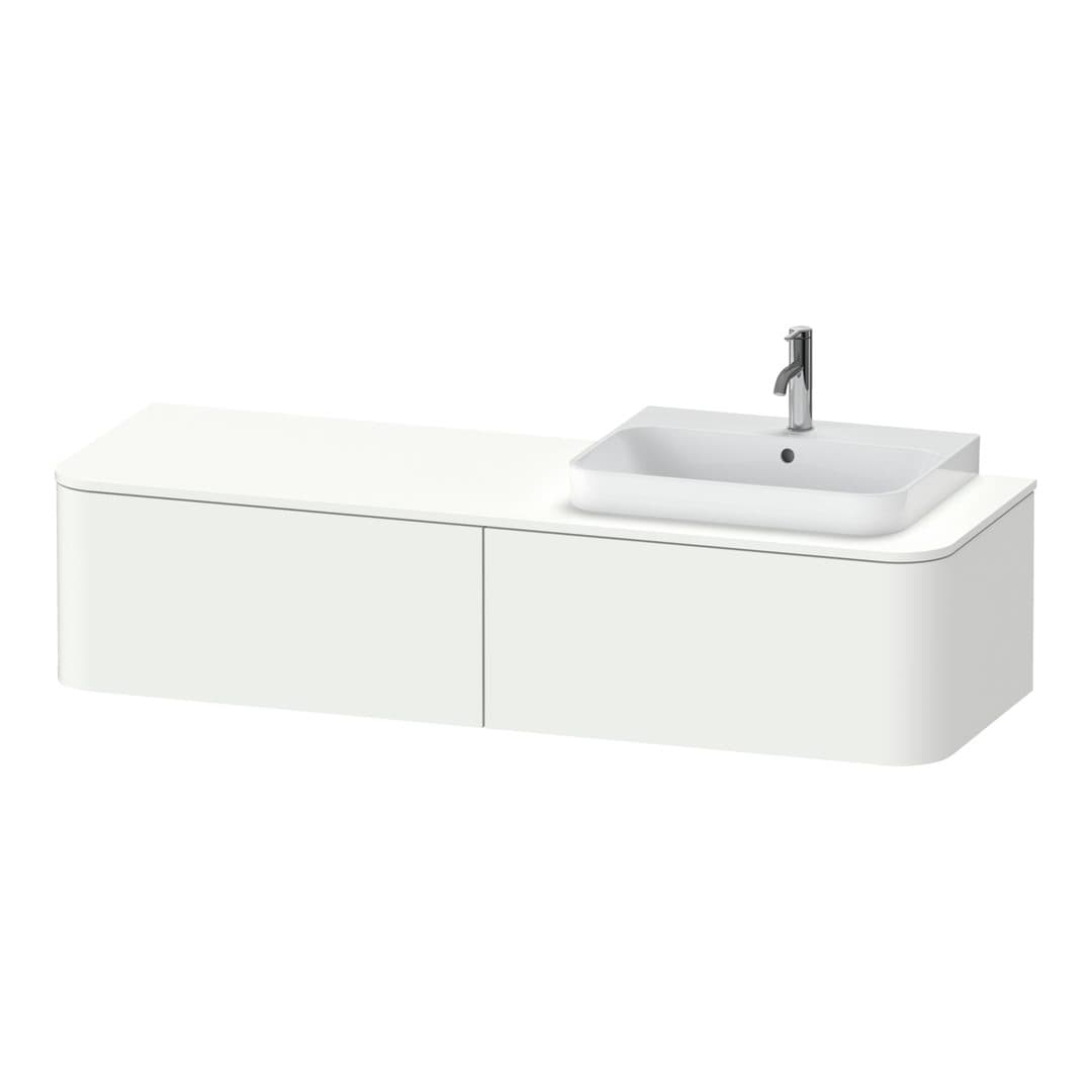 Duravit Happy D.2 – Έπιπλο Νιπτήρα – 1600 mm, για κονσόλα, 2 συρτάρια, νιπτήρας δεξιά – White Super Matt, Decor (HP4944R8484)