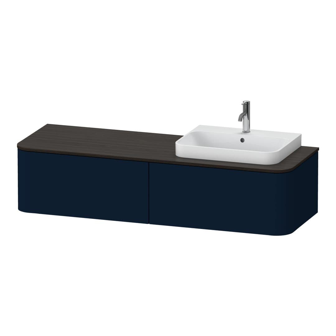 Duravit Happy D.2 – Έπιπλο Νιπτήρα – 1600 mm, για κονσόλα, 2 συρτάρια, νιπτήρας δεξιά – Night blue Satin Matt, Lacquer (HP4944R9898)