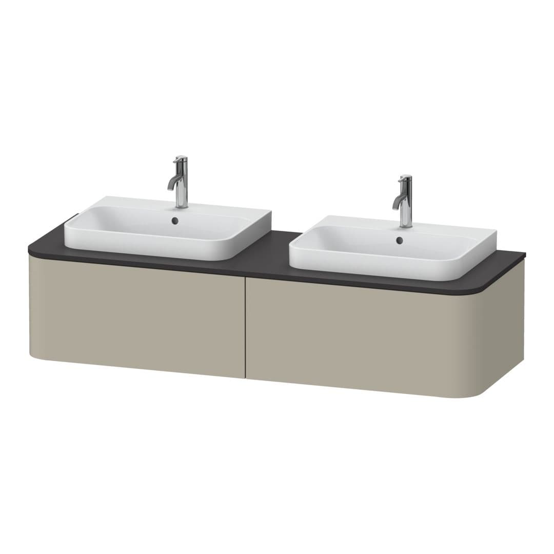 Duravit Happy D.2 – Έπιπλο Νιπτήρα – 1600 mm, για κονσόλα, 2 συρτάρια – Taupe Satin Matt, Lacquer (HP4946B6060)