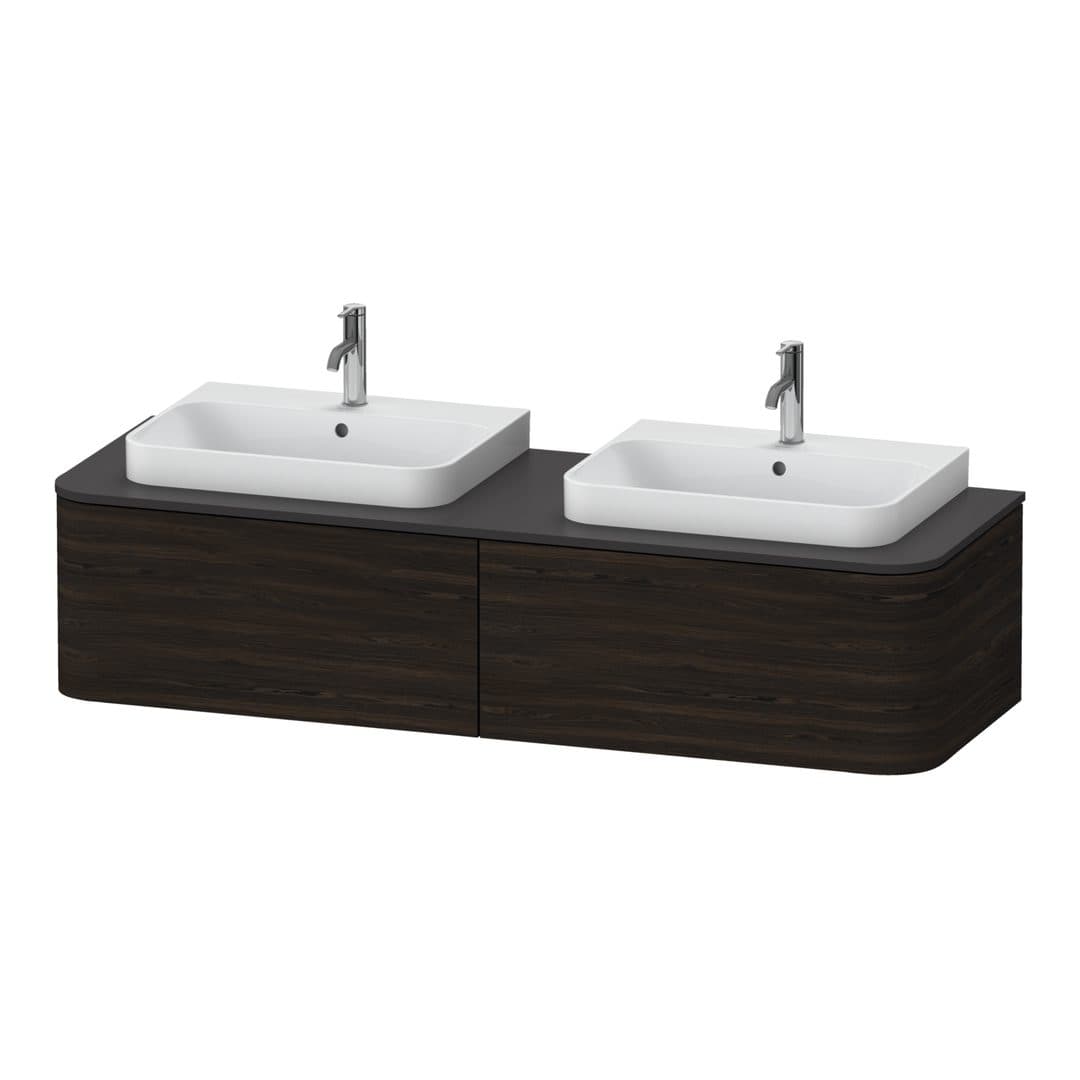 Duravit Happy D.2 – Έπιπλο Νιπτήρα – 1600 mm, για κονσόλα, 2 συρτάρια – Brushed walnut Matt, Real wood veneer (HP4946B6969)