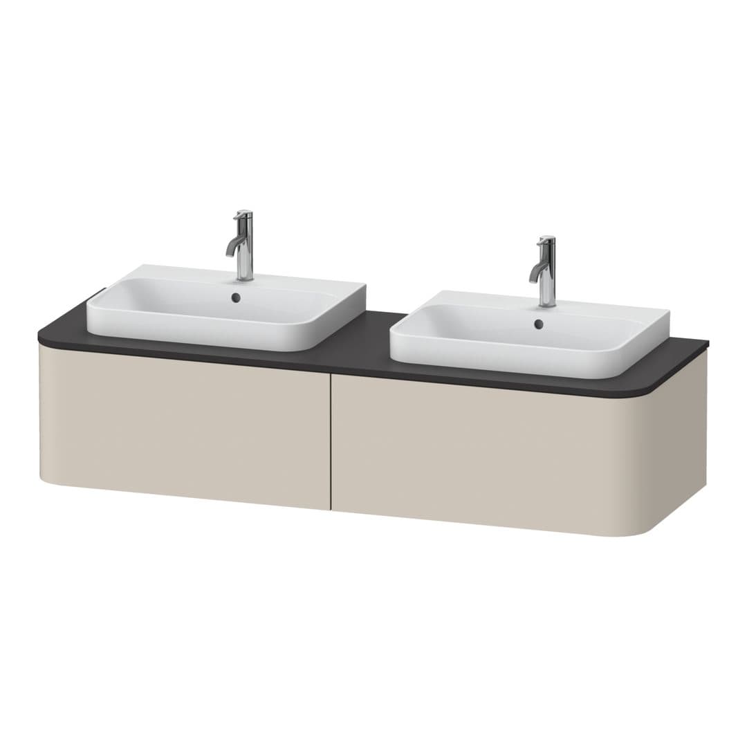 Duravit Happy D.2 – Έπιπλο Νιπτήρα – 1600 mm, για κονσόλα, 2 συρτάρια – Taupe Super Matt, Decor (HP4946B8383)