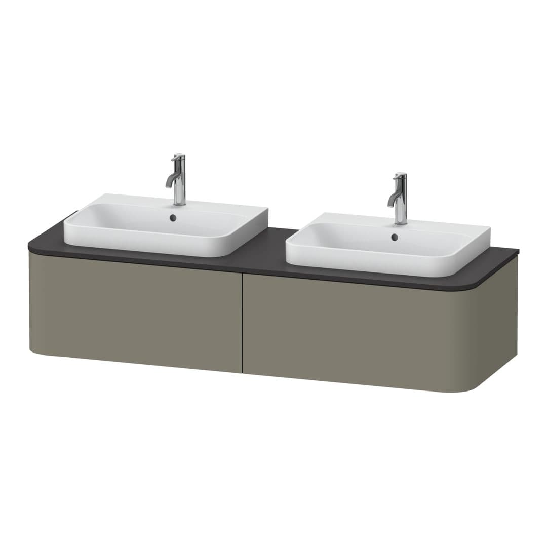 Duravit Happy D.2 – Έπιπλο Νιπτήρα – 1600 mm, για κονσόλα, 2 συρτάρια – Stone grey Satin Matt, Lacquer (HP4946B9292)