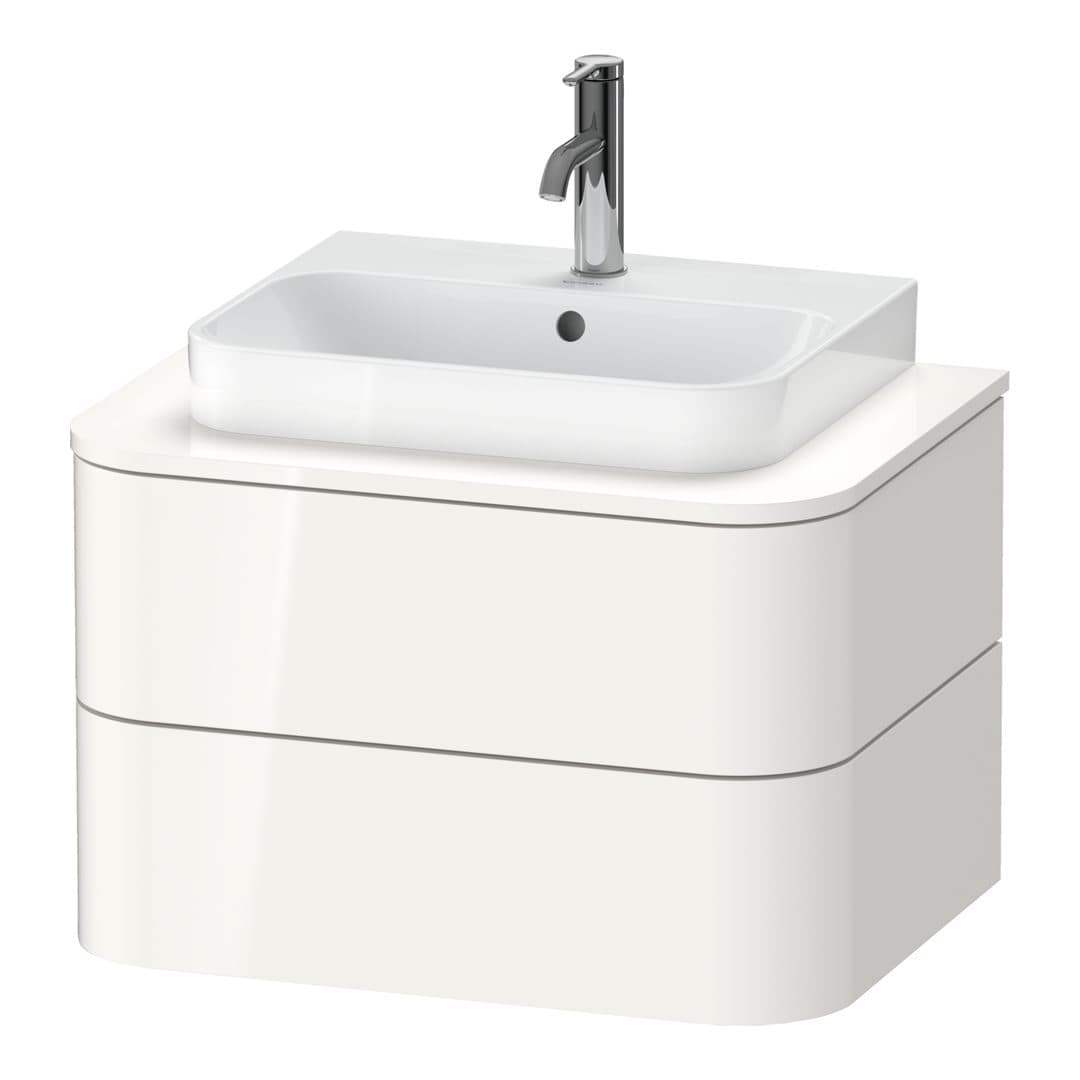 Duravit Happy D.2 – Έπιπλο Νιπτήρα – 650 mm, για κονσόλα, 2 συρτάρια, νιπτήρας κέντρο – White High Gloss, Decor (HP496002222)