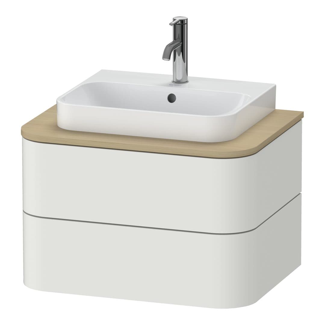 Duravit Happy D.2 – Έπιπλο Νιπτήρα – 650 mm, για κονσόλα, 2 συρτάρια, νιπτήρας κέντρο – Nordic white Satin Matt, Lacquer (HP496003939)