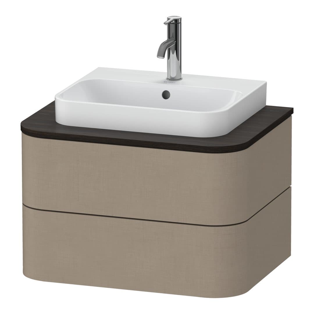 Duravit Happy D.2 – Έπιπλο Νιπτήρα – 650 mm, για κονσόλα, 2 συρτάρια, νιπτήρας κέντρο – Linen Matt, Decor (HP496007575)