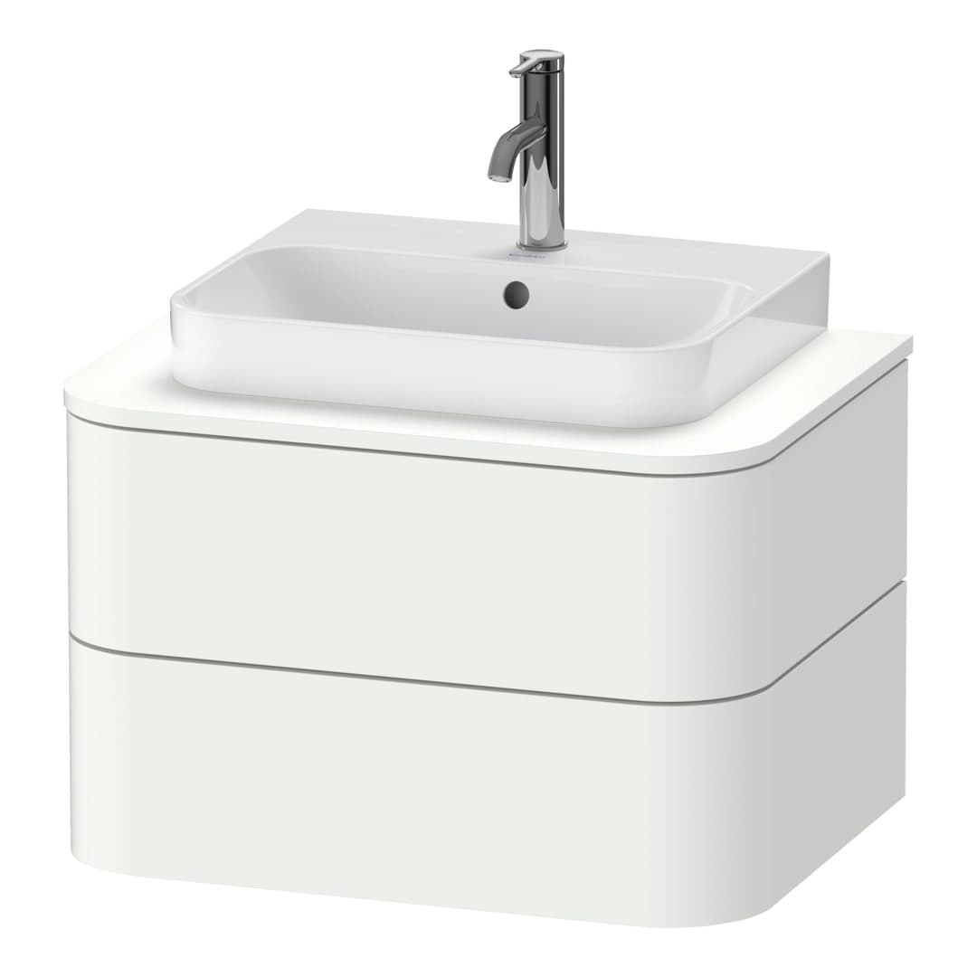 Duravit Happy D.2 – Έπιπλο Νιπτήρα – 650 mm, για κονσόλα, 2 συρτάρια, νιπτήρας κέντρο – White Super Matt, Decor (HP496008484)