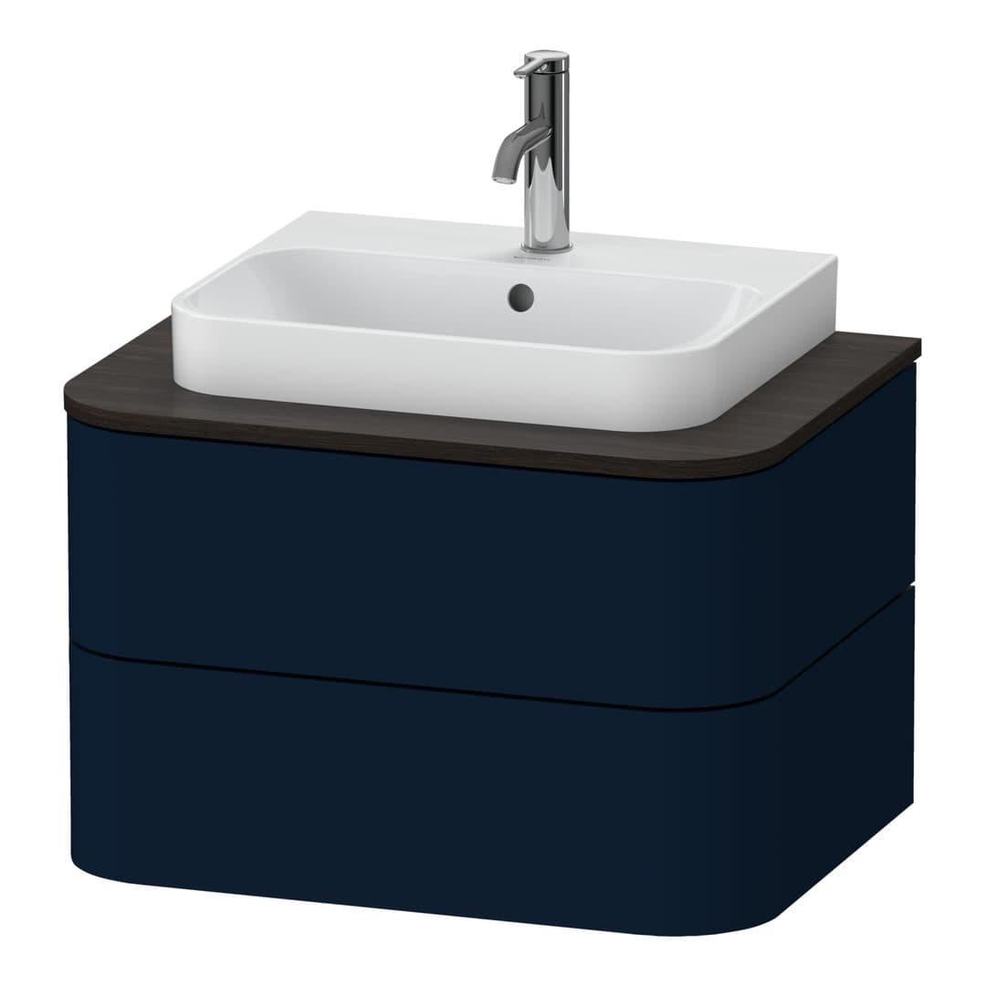 Duravit Happy D.2 – Έπιπλο Νιπτήρα – 650 mm, για κονσόλα, 2 συρτάρια, νιπτήρας κέντρο – Night blue Satin Matt, Lacquer (HP496009898)