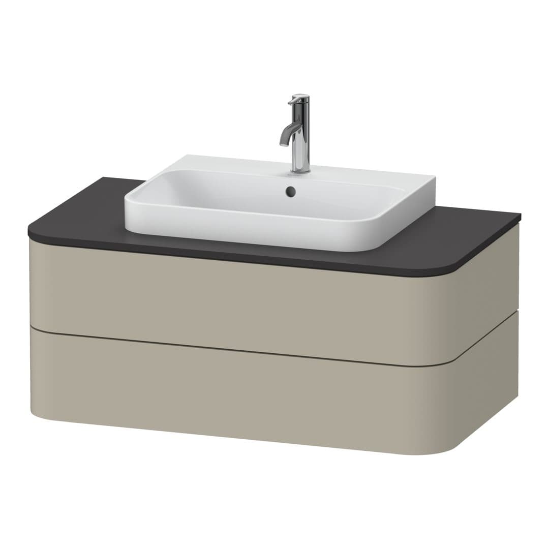 Duravit Happy D.2 – Έπιπλο Νιπτήρα – 1000 mm, για κονσόλα, 2 συρτάρια, νιπτήρας κέντρο, μοντέλο HP4961 – Taupe Satin Matt, Lacquer (HP496106060)