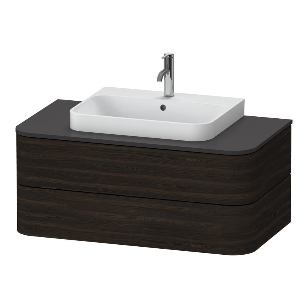 Duravit Happy D.2 – Έπιπλο Νιπτήρα – 1000 mm, για κονσόλα, 2 συρτάρια, νιπτήρας κέντρο, μοντέλο HP4961 – Brushed walnut Matt, Real wood veneer (HP496106969)