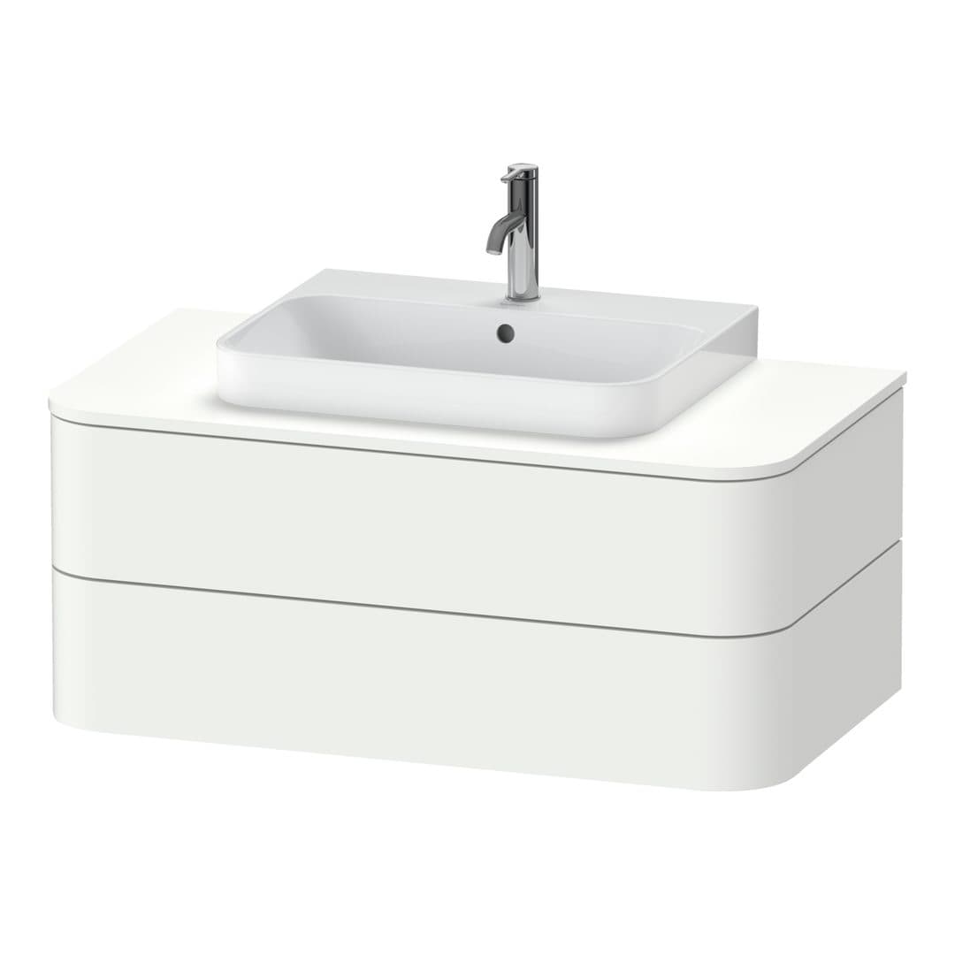 Duravit Happy D.2 – Έπιπλο Νιπτήρα – 1000 mm, για κονσόλα, 2 συρτάρια, νιπτήρας κέντρο, μοντέλο HP4961 – White Super Matt, Decor (HP496108484)