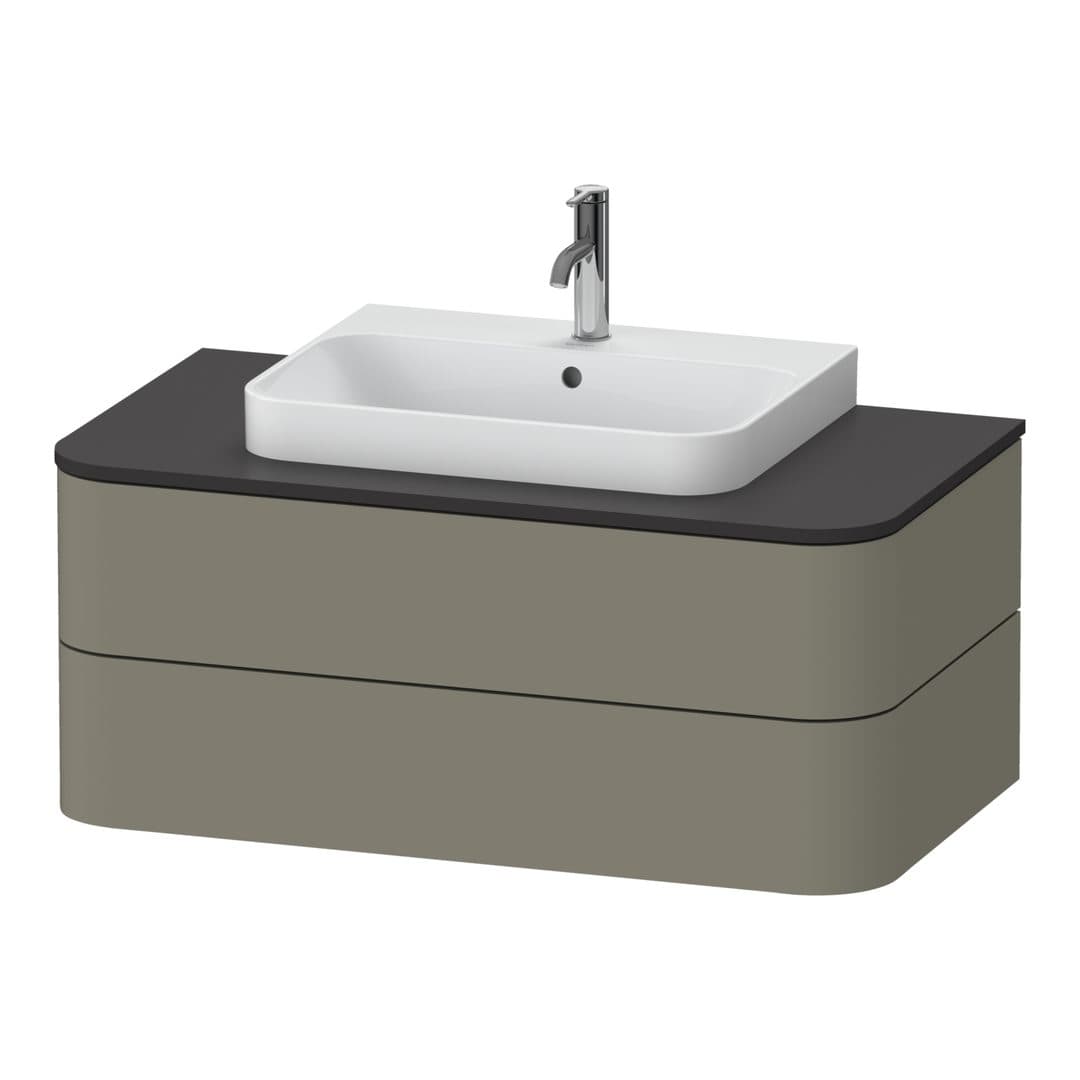 Duravit Happy D.2 – Έπιπλο Νιπτήρα – 1000 mm, για κονσόλα, 2 συρτάρια, νιπτήρας κέντρο, μοντέλο HP4961 – Stone grey Satin Matt, Lacquer (HP496109292)