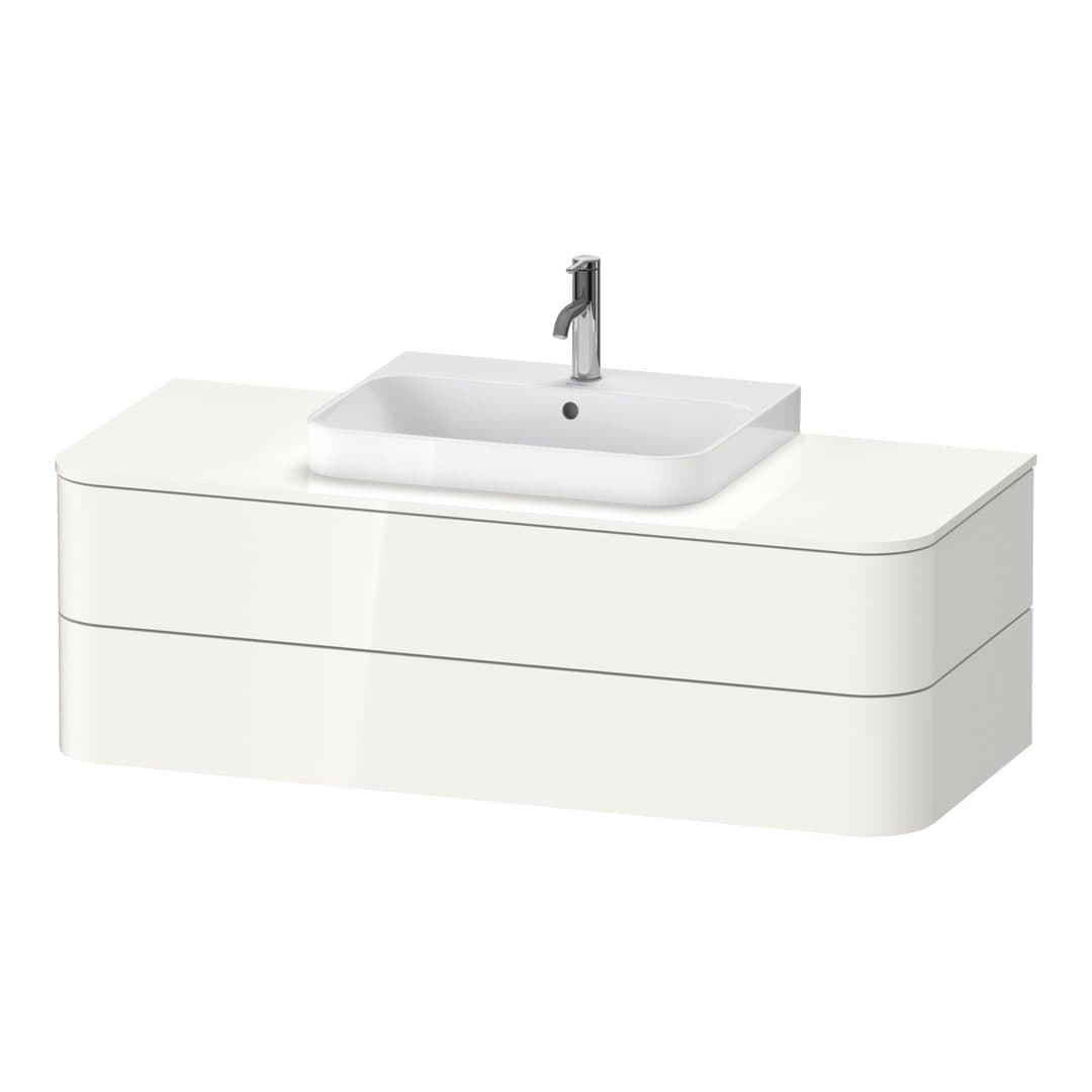 Duravit Happy D.2 – Έπιπλο Νιπτήρα – 1300 mm, για κονσόλα, 2 συρτάρια, νιπτήρας κέντρο, μοντέλο HP4962 – White High Gloss, Decor (HP496202222)