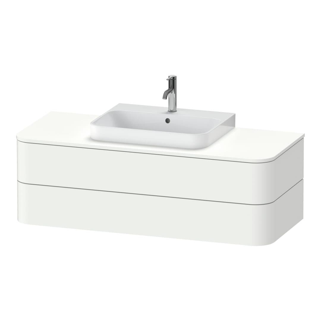 Duravit Happy D.2 – Έπιπλο Νιπτήρα – 1300 mm, για κονσόλα, 2 συρτάρια, νιπτήρας κέντρο, μοντέλο HP4962 – White Satin Matt, Lacquer (HP496203636)