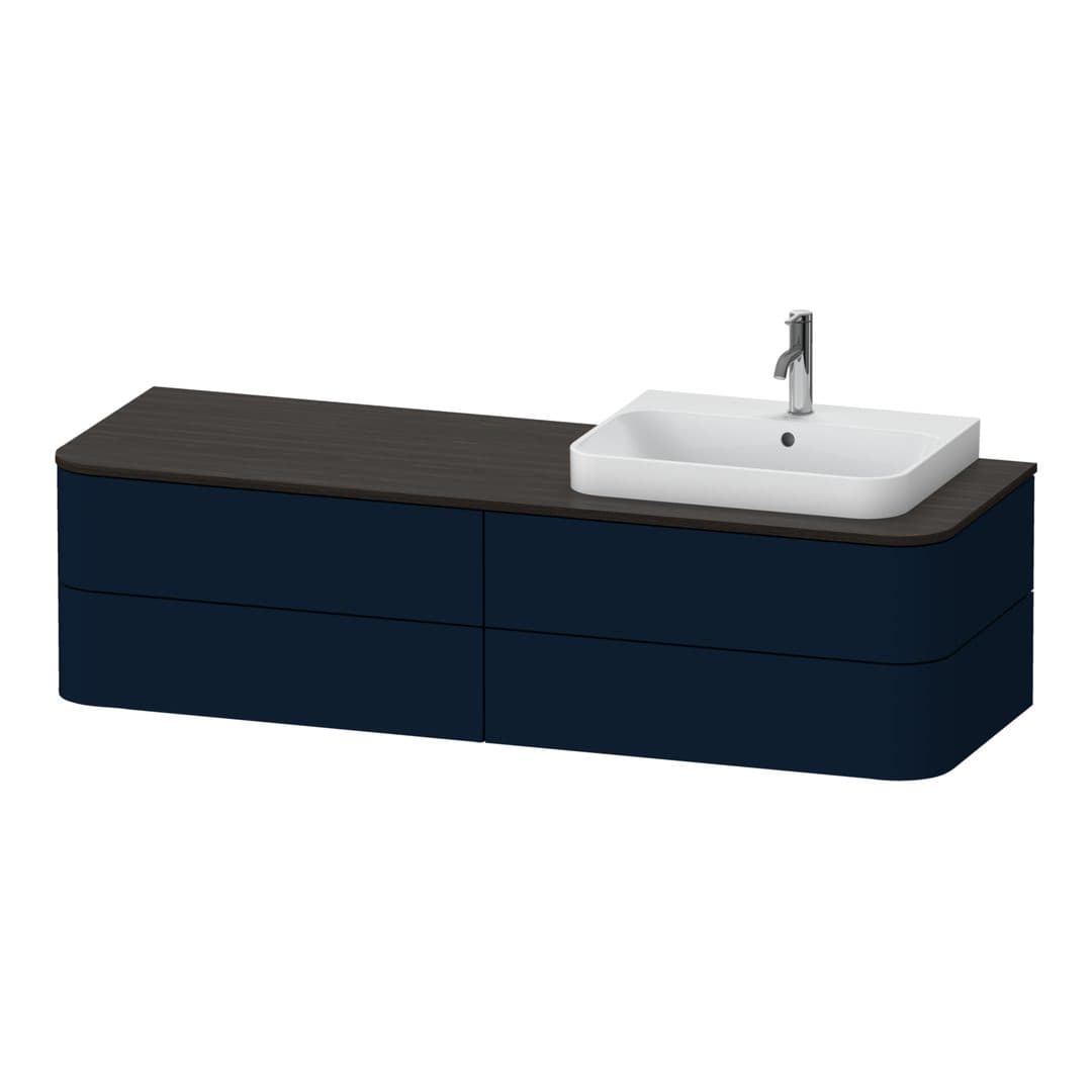 Duravit Happy D.2 – Έπιπλο Νιπτήρα – 1600 mm, για κονσόλα, 4 συρτάρια, νιπτήρας δεξιά, μοντέλο HP4963 – Night blue Satin Matt, Lacquer (HP4963R9898)