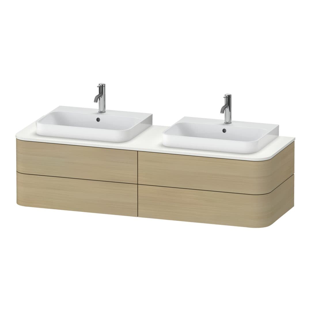 Duravit Happy D.2 – Έπιπλο Νιπτήρα – 1600 mm, για κονσόλα, 4 συρτάρια, μοντέλο HP4964 – Mediterranean oak Matt, Real wood veneer (HP4964B7171)
