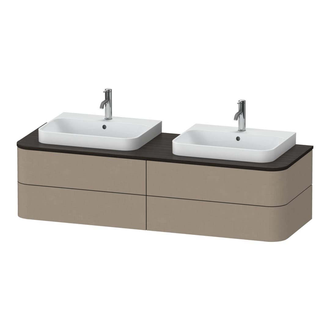 Duravit Happy D.2 – Έπιπλο Νιπτήρα – 1600 mm, για κονσόλα, 4 συρτάρια, μοντέλο HP4964 – Linen Matt, Decor (HP4964B7575)