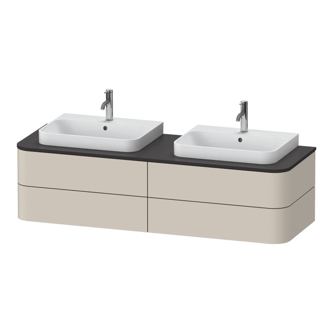 Duravit Happy D.2 – Έπιπλο Νιπτήρα – 1600 mm, για κονσόλα, 4 συρτάρια, μοντέλο HP4964 – Taupe Super Matt, Decor (HP4964B8383)