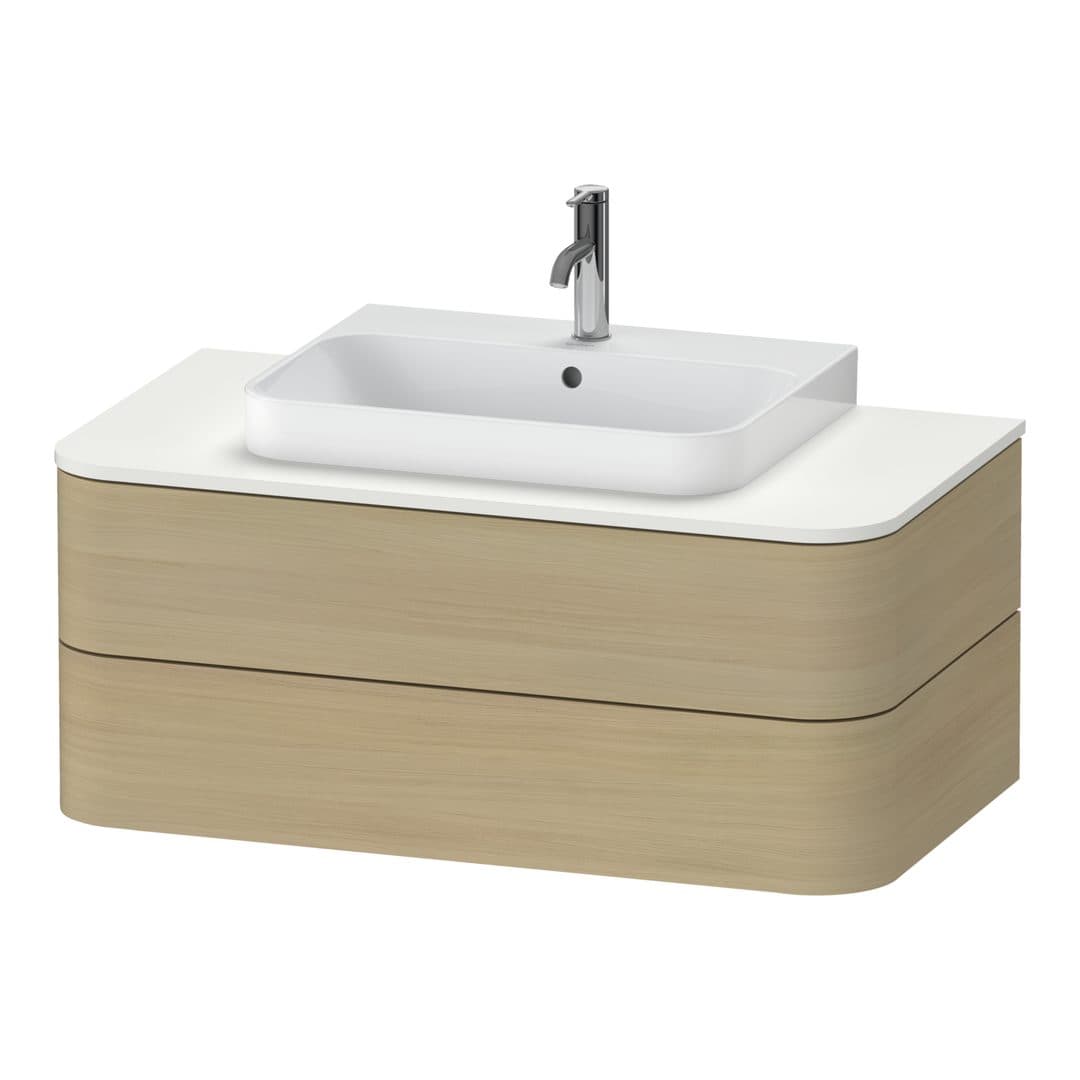 Duravit Happy D.2 – Έπιπλο Νιπτήρα – 1000 mm, για κονσόλα, 2 συρτάρια, νιπτήρας κέντρο, μοντέλο HP4971 – Mediterranean oak Matt, Real wood veneer (HP497107171)