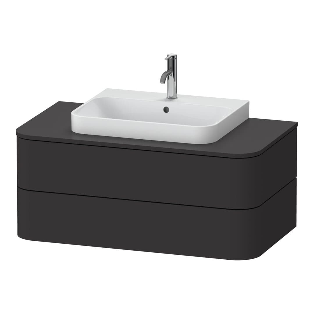 Duravit Happy D.2 – Έπιπλο Νιπτήρα – 1000 mm, για κονσόλα, 2 συρτάρια, νιπτήρας κέντρο, μοντέλο HP4971 – Graphite Super Matt, Decor (HP497108080)