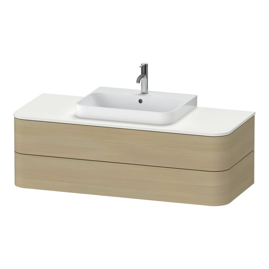 Duravit Happy D.2 – Έπιπλο Νιπτήρα – 1300 mm, για κονσόλα, 2 συρτάρια, νιπτήρας κέντρο, μοντέλο HP4972 – Mediterranean oak Matt, Real wood veneer (HP497207171)