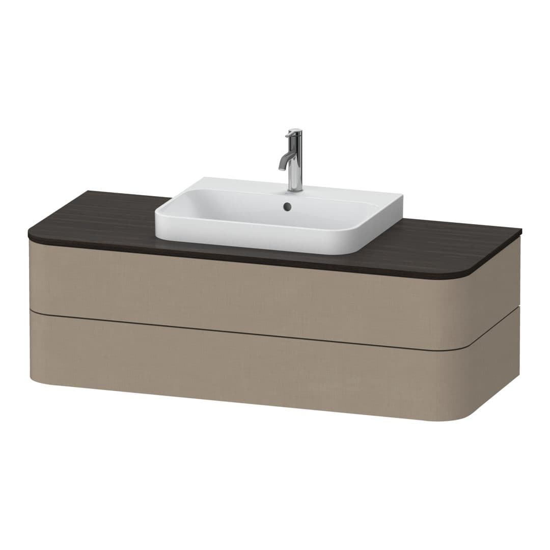 Duravit Happy D.2 – Έπιπλο Νιπτήρα – 1300 mm, για κονσόλα, 2 συρτάρια, νιπτήρας κέντρο, μοντέλο HP4972 – Linen Matt, Decor (HP497207575)