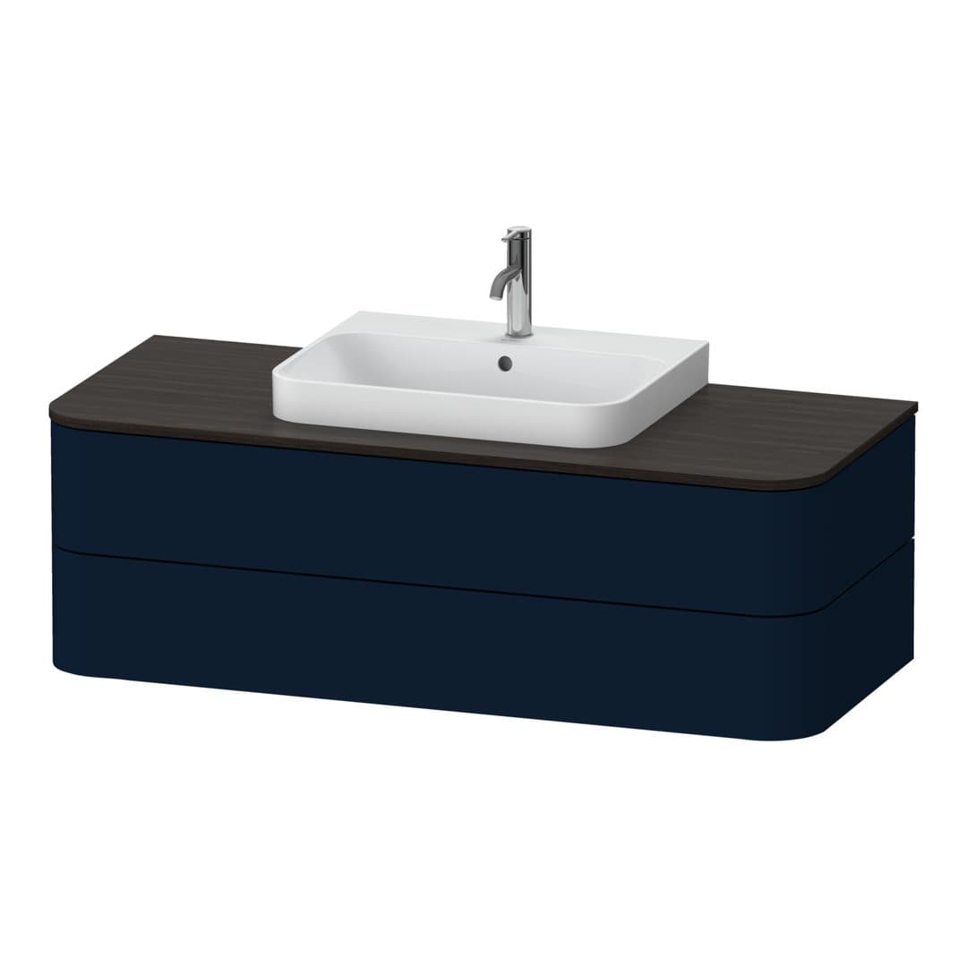 Duravit Happy D.2 – Έπιπλο Νιπτήρα – 1300 mm, για κονσόλα, 2 συρτάρια, νιπτήρας κέντρο, μοντέλο HP4972 – Night blue Satin Matt, Lacquer (HP497209898)